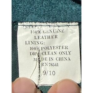 Idea Nuova Vintage Teal Green Suede Leather Pencil Skirt High Waist Size 9/10